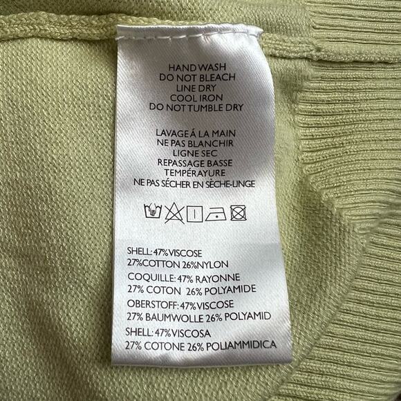 By Anthropologie Women’s Sporty Cardigan Sweater Light Green Neon Orange Stripe - Picture 10 of 13